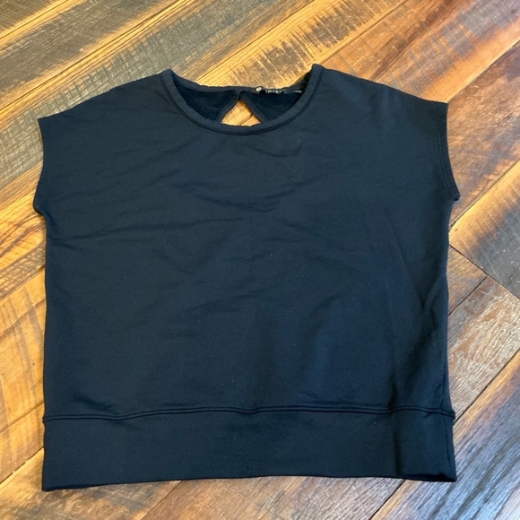 Athleta Black Strappy Back Short Sleeve Tee Size M - Picture 2 of 7